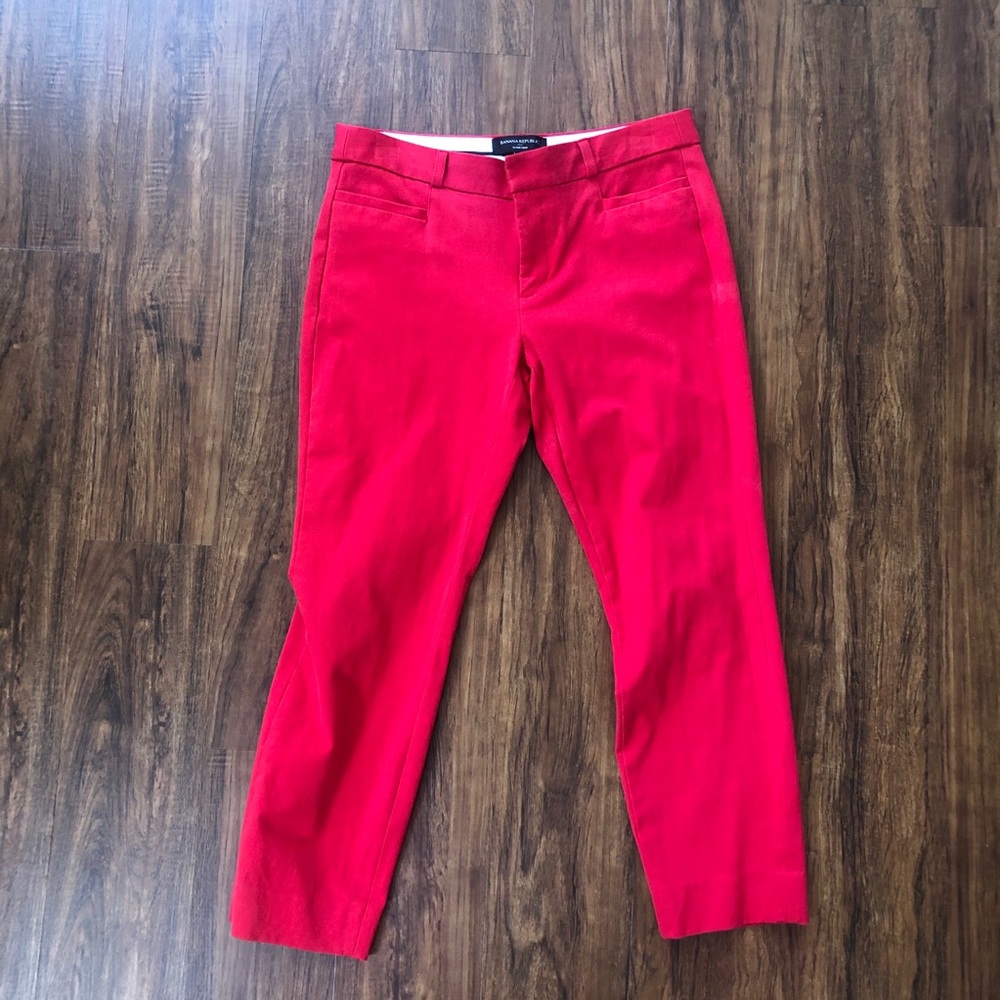 Banana Republic Red Cropped Pant